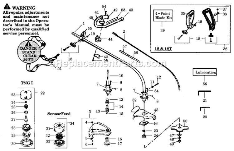 Page A Diagram and Parts List for GTI18KT  Weed Eater Trimmer